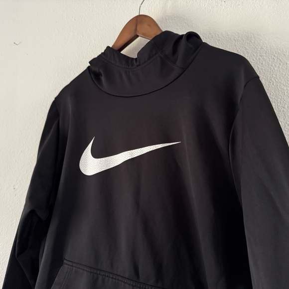 Nike Black Swoosh Logo Therma High Funnel Neck Hoodie Drifit XXL Like New - Picture 4 of 11